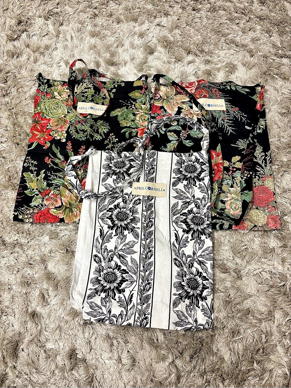 April Cornell Floral Cotton tote bundle of 3